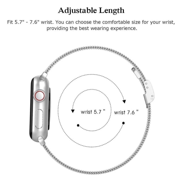 Apple Watch Series 5 44 mm elegant klokkerem i rustfritt stål - Sølv
