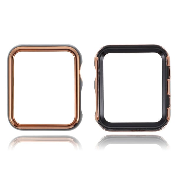 Apple Watch Series 6 / 5 40 mm ramme med glanset glasur - Gull / Svart