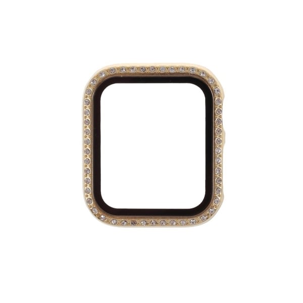 Apple Watch Series 6 / 5 44mm ramme med rhinestone-dekor og hærdet glas - Guld
