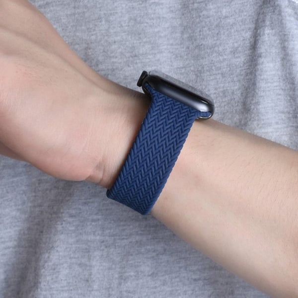 Apple Watch Series 6 / 5 44 mm armbånd med flettet tema - Blå