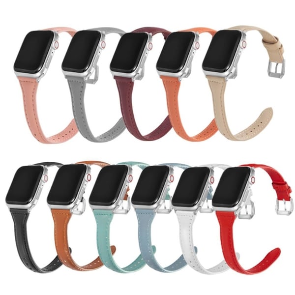 Apple Watch Series 6 / 5 40 mm enkel lærklokkebånd - Hvit