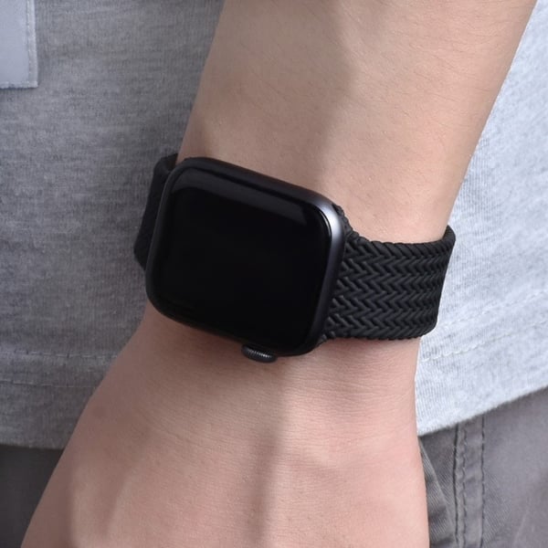 Apple Watch Series 6 / 5 44 mm armbånd med flettet tema - Svart