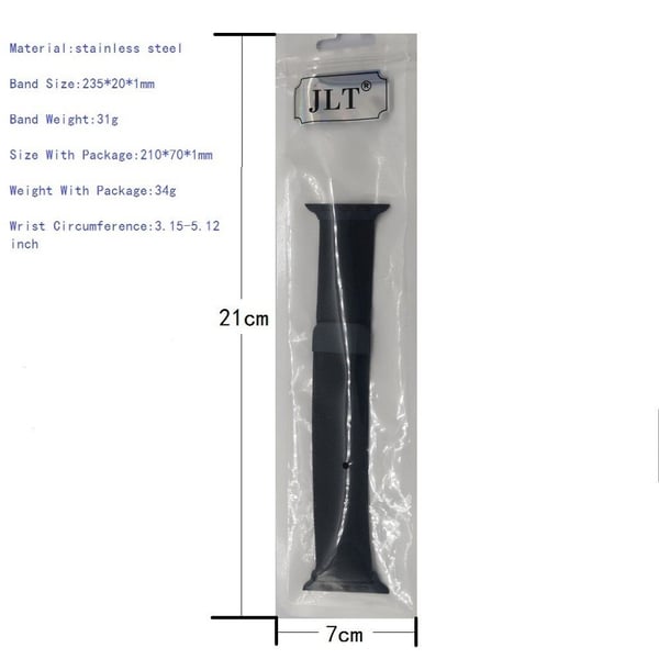 Apple Watch Series 6 / 5 44 mm JTL urrem i rustfritt stål - Svart