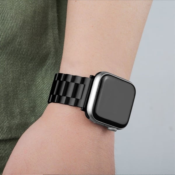 Urrem med tre perler i rustfritt stål til Apple Watch 40 mm - Svart