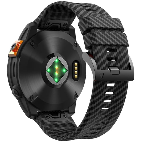 KALEBOL Garmin Fenix Series 5 - 6 - 7 - 22 mm silikonklokkearmbånd Quickfit 22 mm karbonfiberteksturrem - Svart