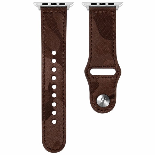 KALEBOL Apple Watch Series 49mm - 45mm - 44mm - 42mm Ekte ku skinnrem - Rød Brun