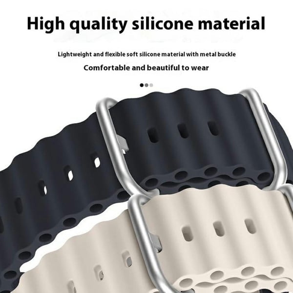 Samsung Galaxy Watch Ultra 47 mm silikonklokkearmbånd med bølget design og dobbelt spenne - Grønn