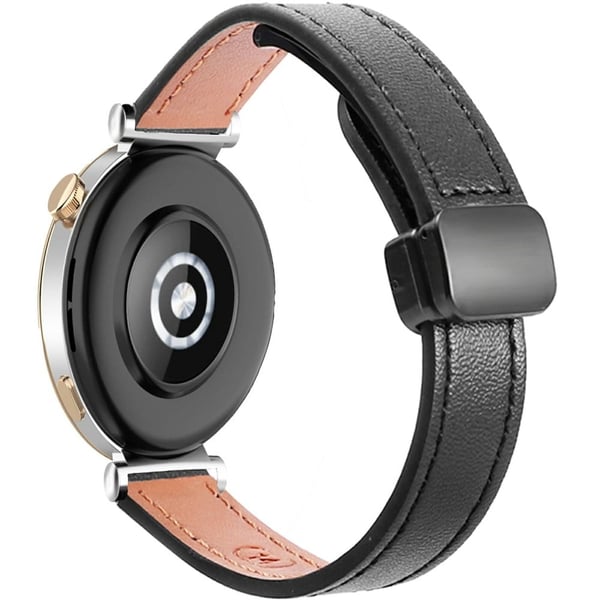 Samsung Galaxy Watch 20mm Magnetisk Buckle Slim Microfiber Leather Watch Strap - Sort