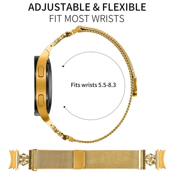 Samsung Galaxy Watch7 44 mm / 44 mm Milanese-klokkearmbånd i rustfritt stål med hurtigkobling - Gull