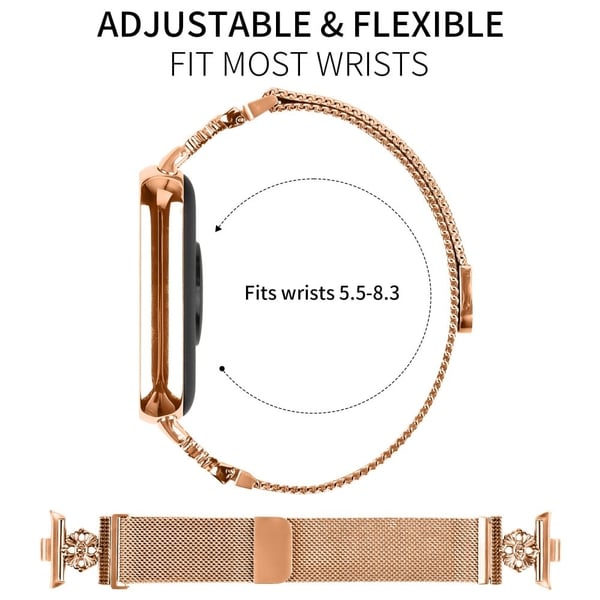 Xiaomi Redmi Watch 4 Milanese Band Flower Stainless Steel Magnetic Mesh klockarmband - Roséguld