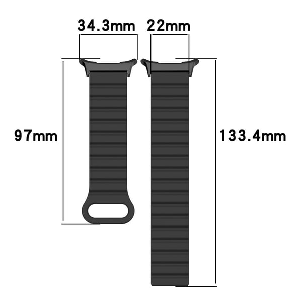 Samsung Galaxy Watch Ultra 47mm Magnetisk silikone håndledsrem Justerbar loop bånd - Militærgrøn + Sort