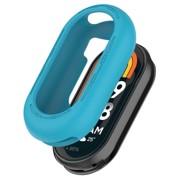 Xiaomi Mi Band 9 / 9 NFC Silikone Urkasse Anti-kollisionsbeskyttelse Ramme - Himmelblå Xiaomi Mi Band 9 / 9 NFC Silikone Urkasse Anti-kollisionsbeskyttelse Ramme - Himmelblå