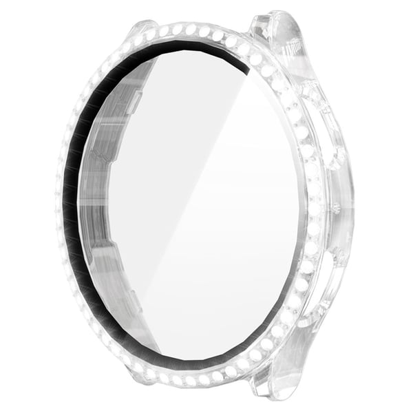 ENKAY HAT PRINCE Samsung Galaxy Watch7 40 mm støtsikkert etui Rhinestone Decor Watch Deksel med skjermfilm - Gjennomsiktig ENKAY HAT PRINCE Samsung Galaxy Watch7 40 mm støtsikkert etui Rhinestone Decor Watch Deksel med skjermfilm - Gjennomsiktig