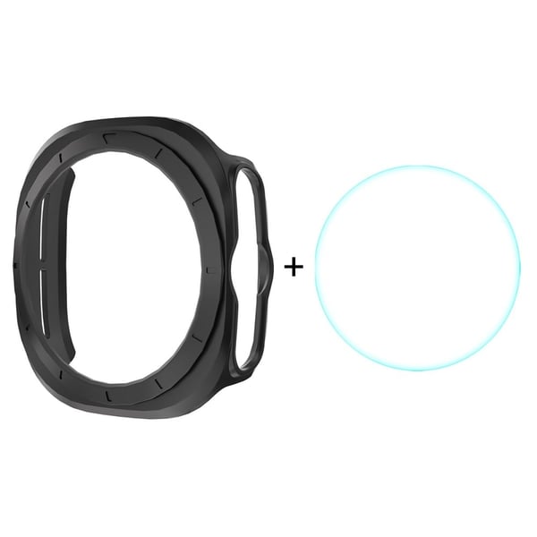 ENKAY HAT PRINCE Samsung Galaxy Watch Ultra 47mm Fodral Stöttålig Watch Cover med 0,2mm 9H skärmfilm - Svart