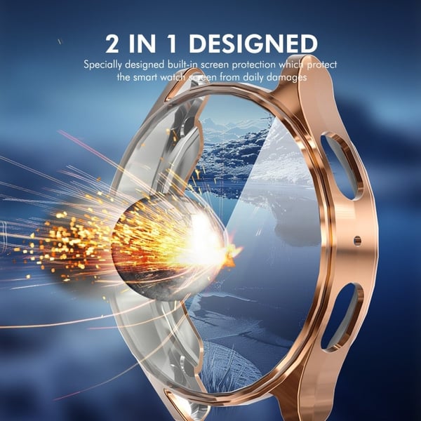 ENKAY HAT PRINCE Samsung Galaxy Watch7 44mm Stötsäkert fodral Flexibelt klockfodral Inbyggd skärmfilm - Transparent