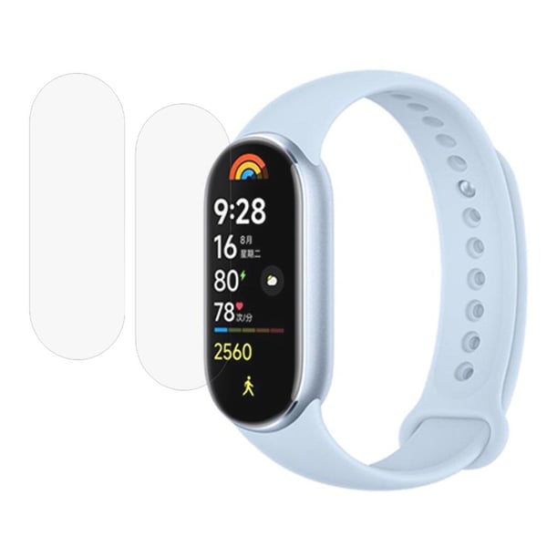 2-pak Xiaomi Mi Band 9 skærmbeskytter High Definition blød fleksibel skærmfilm