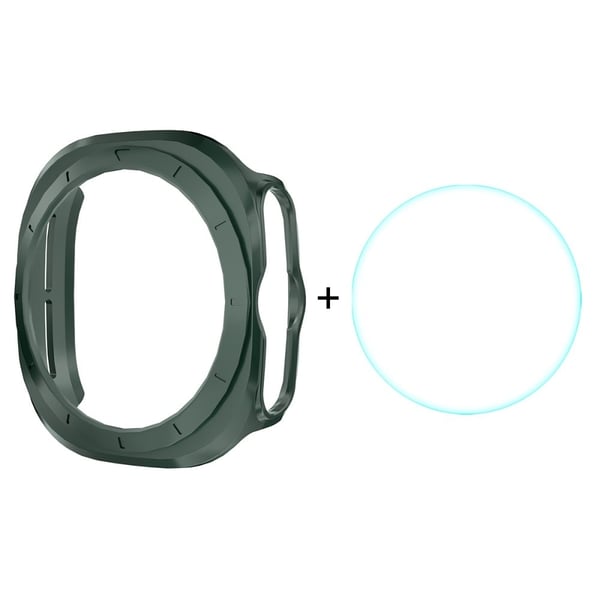 ENKAY HAT PRINCE Samsung Galaxy Watch Ultra 47 mm støtsikkert urdeksel med 0,2 mm 9H skjermfilm - Grønn ENKAY HAT PRINCE Samsung Galaxy Watch Ultra 47 mm støtsikkert urdeksel med 0,2 mm 9H skjermfilm - Grønn