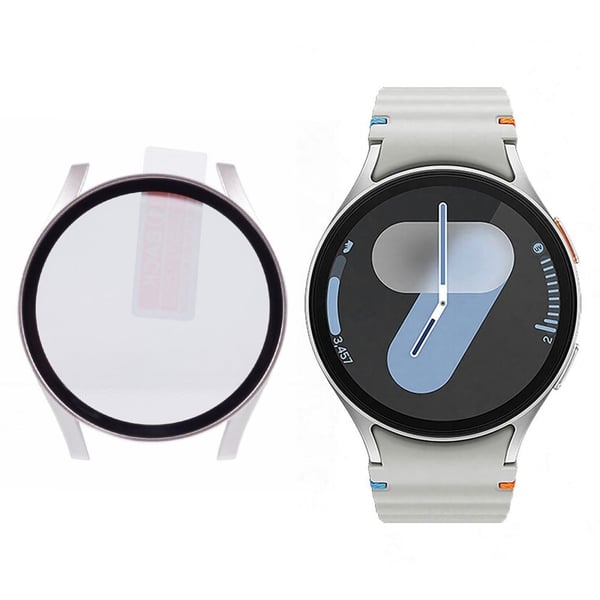 Samsung Galaxy Watch7 40 mm klokkeveske med hardt støtsikkert deksel med skjermfilm i herdet glass - Stjernelys