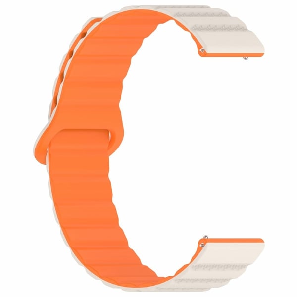Huawei Watch GT 4 41mm / Asus Zenwatch 3 WI503Q / Garmin Forerunner 265S Magnetic Strap 18mm Universal Silicone Watch Band - Stjernelys + Oransje Huawei Watch GT 4 41mm / Asus Zenwatch 3 WI503Q / Garmin Forerunner 265S Magnetic Strap 18mm Universal Silicone Watch Band - Stjernelys + Oransje