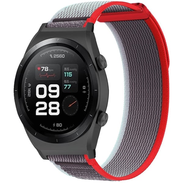 Xiaomi Watch H1 Nylon kellonauha säädettävä silmukka kiinnityshihna - Punainen + Harmaa