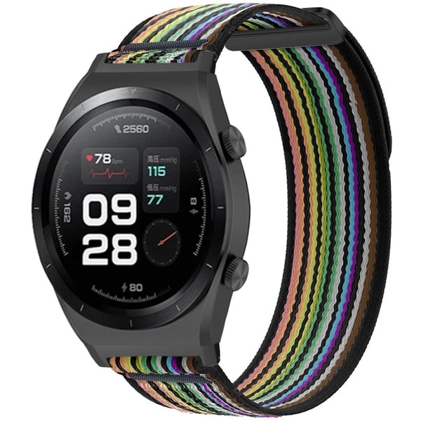 Xiaomi Watch H1 Nylon kellonauha säädettävä silmukka kiinnityshihna - Musta + Sateenkaari