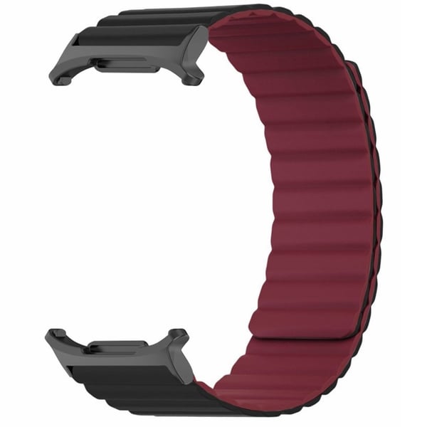 Samsung Galaxy Watch Ultra 47 mm magnetisk silikonklokkerem - Svart + Vinrød