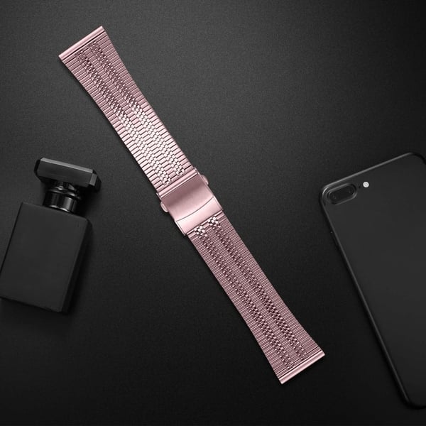 Honor MagicWatch 2 46 mm urrem i rustfritt stål, sølv - Rosa Rose