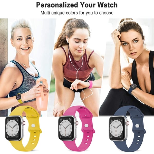 Apple Watch Series 49mm - 45mm - 44mm - 42mm Rem Åndbar silikone urrem - Midnatsblå