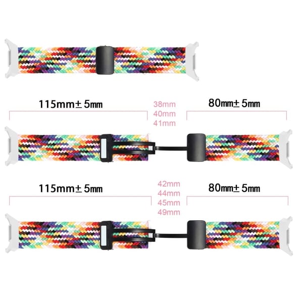 Samsung Galaxy Watch Ultra 47 mm flettet armbånd med magnetisk sammenleggbar spenne - Bølgemønster / Blå + Hvit
