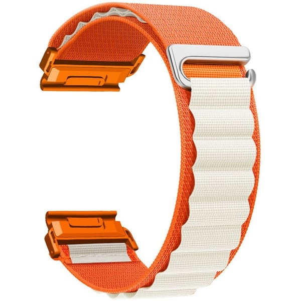 Garmin Fenix 7X Pro / 7X Watch Band 26mm Quick Release C Buckle Nylon Watch Strap - Orange + Stjernelys