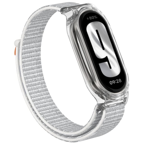 Xiaomi Mi Band 9 / Smart Band 8 Klokkebånd Nylon Loop Armbåndsrem med støtbestandig klokkeveske - Skjell