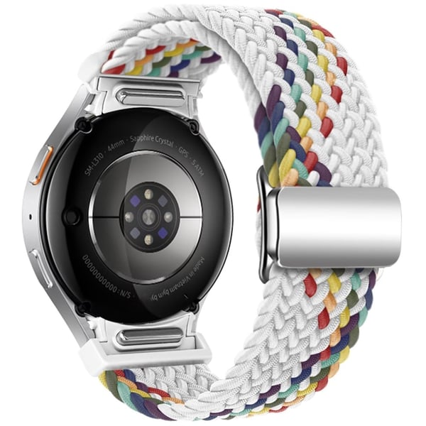Samsung Galaxy Watch 20 mm flettet magnetisk klokkerem - Hvit Regnbue