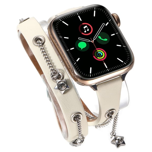 Apple Watch Series 49mm - 45mm - 44mm - 42mm Star Rhinestone Chain Strap - Aprikos