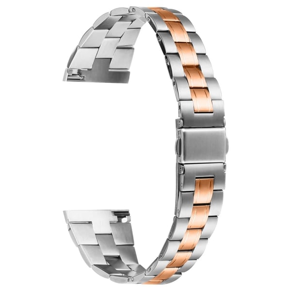 Garmin Vivoactive 4 Fashion Armbånd i rustfritt stål, ultratynt smartklokkearmbånd - Sølv + Rose Gull Garmin Vivoactive 4 Fashion Armbånd i rustfritt stål, ultratynt smartklokkearmbånd - Sølv + Rose Gull