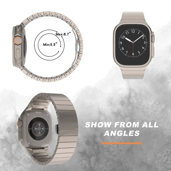 Apple Watch Series 49mm - 45mm - 44mm - 42mm Erstatningsklokkearmbånd med 1 perle i legering - Gull