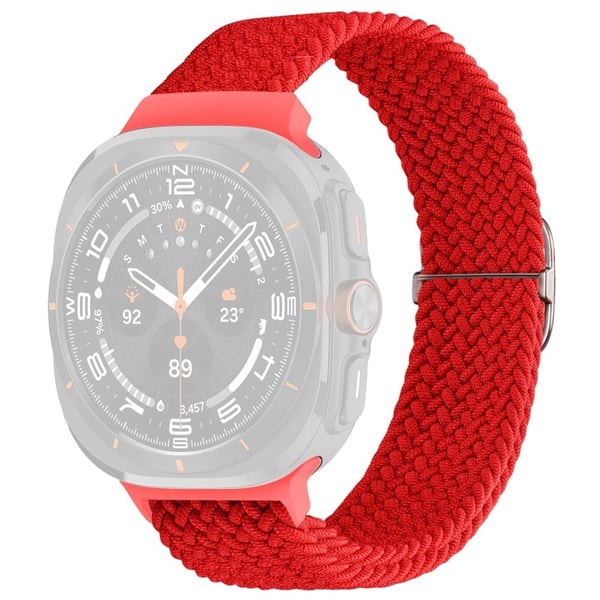 Samsung Galaxy Watch Ultra 47mm Flettet urrem Justerbar nylon udskiftningsrem - Rød / Rød Samsung Galaxy Watch Ultra 47mm Flettet urrem Justerbar nylon udskiftningsrem - Rød / Rød