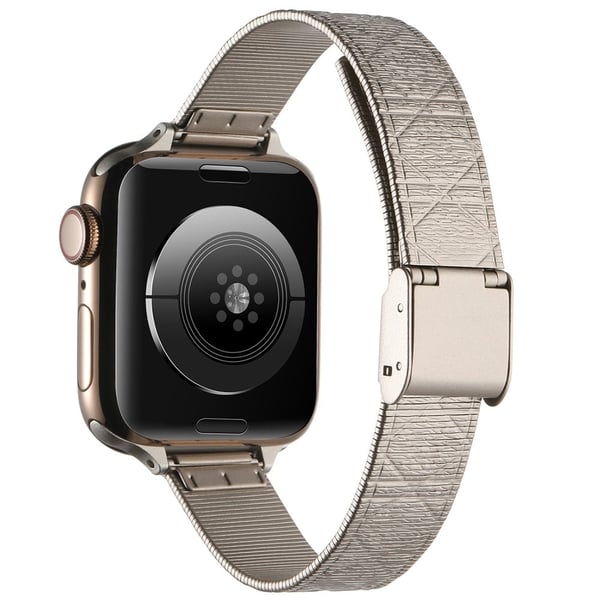 Apple Watch Series 41mm - 40mm - 38mm Rhombusmønster Armbånd i rustfritt stål - Stjernelys Apple Watch Series 41mm - 40mm - 38mm Rhombusmønster Armbånd i rustfritt stål - Stjernelys