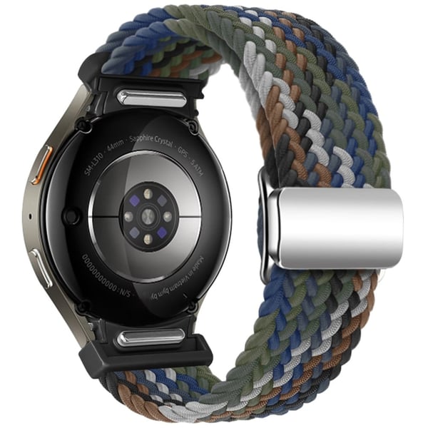 Samsung Galaxy Watch 20 mm flettet magnetisk klokkerem - Denim Regnbue