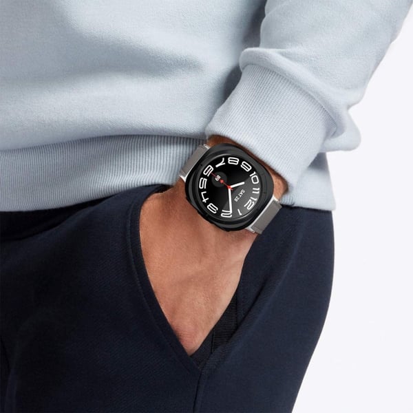 Samsung Galaxy Watch Ultra 47mm håndledsrem ægte okselæder Smartwatch-bånd - Grå
