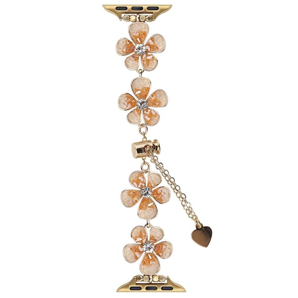 Apple Watch Series 49mm - 45mm - 44mm - 42mm Flower Chain Strap - Oransje Apple Watch Series 49mm - 45mm - 44mm - 42mm Flower Chain Strap - Oransje