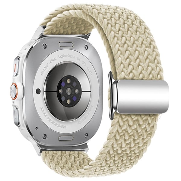 Samsung Galaxy Watch Ultra 47 mm flettet magnetisk urrem - Stjernelys + Sølvspenne