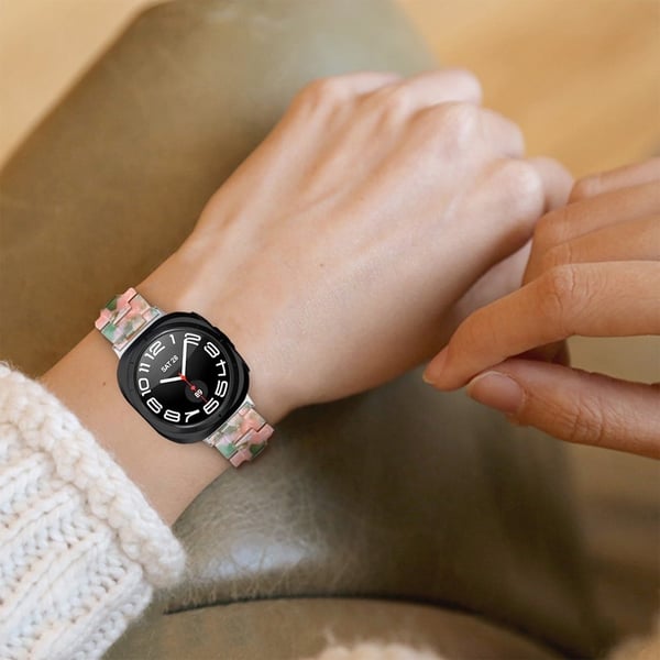 Samsung Galaxy Watch Ultra 47 mm vanntett harpiksakrylklokkerem med spennedesign - Style K