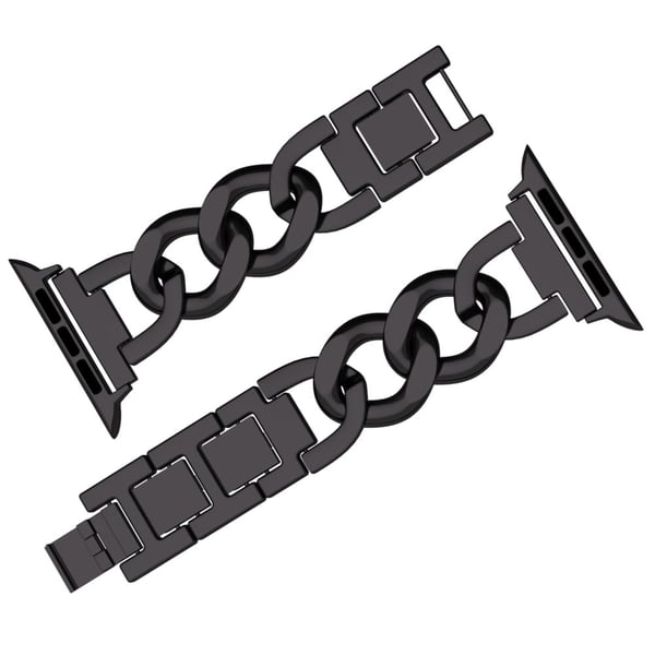 Apple Watch Series 49 mm - 45 mm - 44 mm - 42 mm smartklokkearmbånd med metallkjede - Svart
