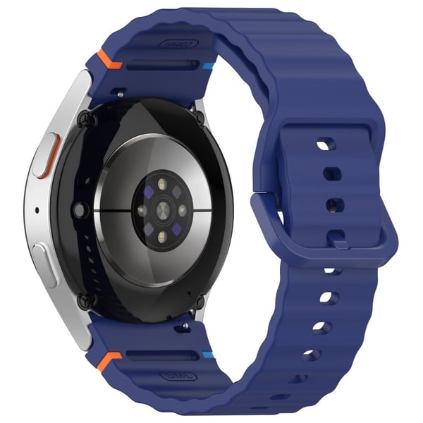 Samsung Galaxy Watch FE / Watch7 40mm 44mm Silikon Wave Texture Erstatningsarmbånd - Midnattsblå