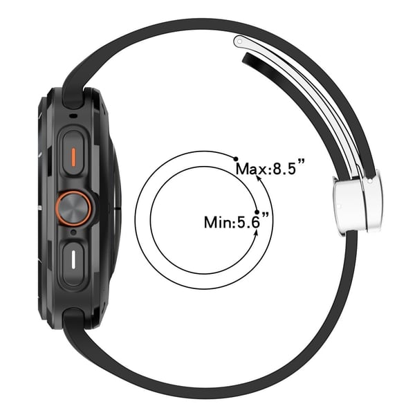 Samsung Galaxy Watch Ultra 47 mm smartklokkearmbånd i silikon med sølvfarget magnetisk foldespenne - Stjernelys