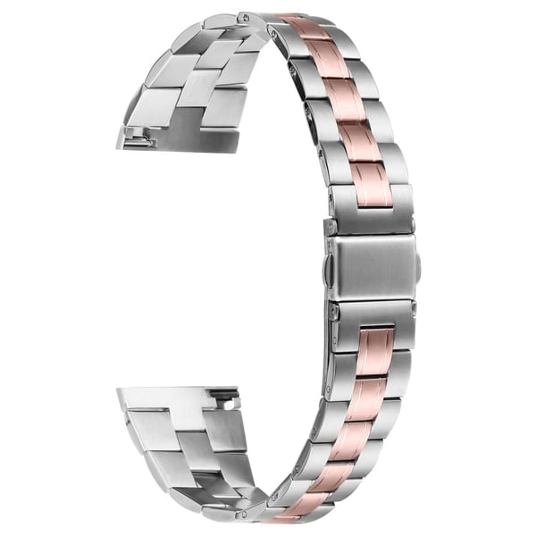 Xiaomi Watch Color Ultra-Thin 3-Bead Stainless Steel Band Fashion Smartwatch Strap - Sølv + Lyserød Guld Xiaomi Watch Color Ultra-Thin 3-Bead Stainless Steel Band Fashion Smartwatch Strap - Sølv + Lyserød Guld