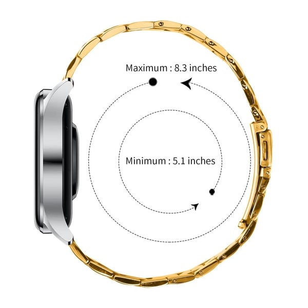Huawei Watch GT 2 46 mm klokkerem i rustfritt stål med sammenleggbar låsespenne - Gull