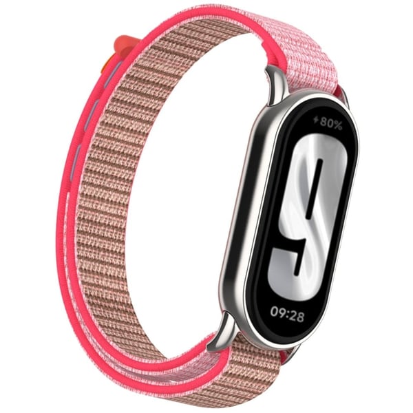 Xiaomi Mi Band 9 / Smart Band 8 Klokkerem Nylon Loop Justerbar Armbånd - Neon