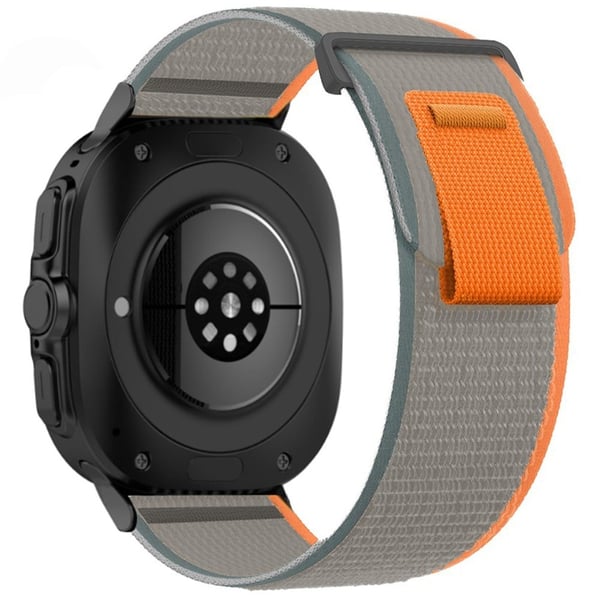 Samsung Galaxy Watch Ultra 47mm Nylon Watch Band Justerbar Loop Fastener Strap - Orange + Grå