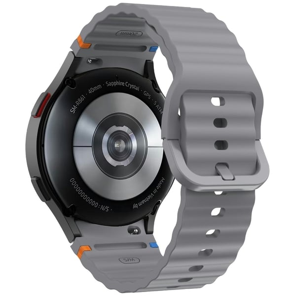 KALEBOL Samsung Galaxy Watch7 44mm 40mm / Watch FE 40mm Silikonklokkebånd Wave Shape Armbåndsrem - Grå